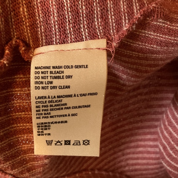 🛍️DONATED | Anthropologie | Dusty Pink Cream Striped Open Angled Cardigan - Picture 6 of 8
